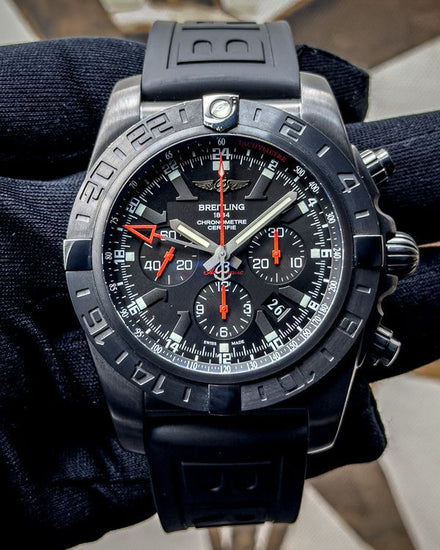 2014 Breitling Chronomat GMT L.E. 47MM Black Dial Rubber Strap (MB041310)