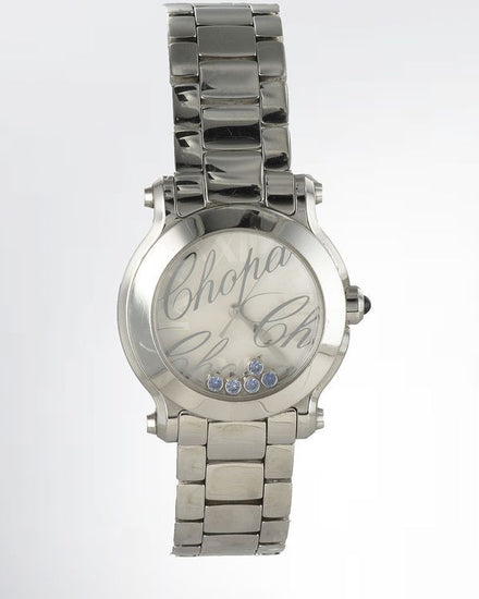 2013 Chopard Happy Sport 27.5MM Quartz Silver Dial Steel Bracelet (278509-3044)