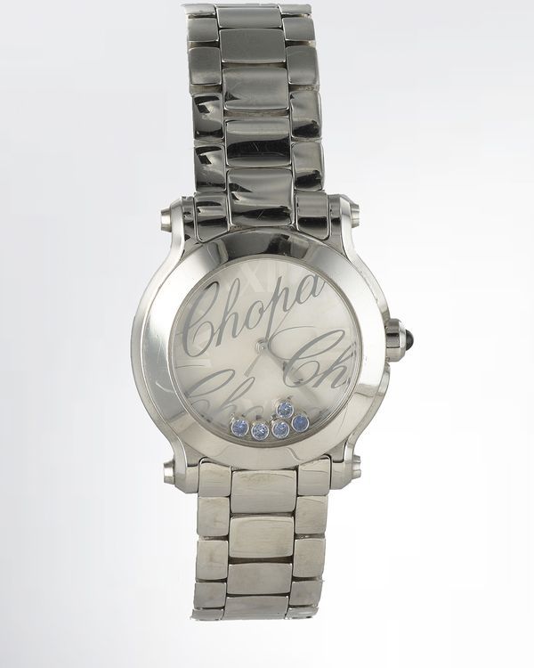 2013 Chopard Happy Sport 27.5MM Quartz Silver Dial Steel Bracelet (278509-3044)