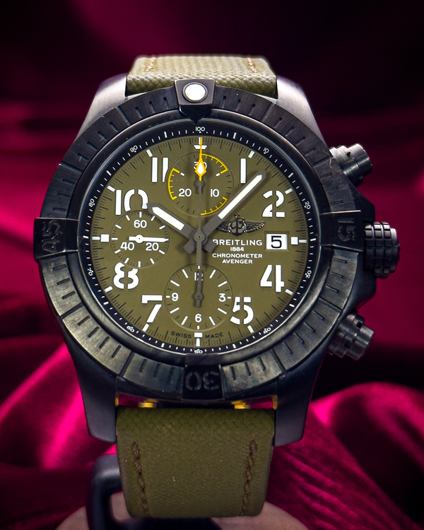 2019 Breitling Avenger Night Mission 45MM Green Dial Textile Strap (V13317101L1X1)