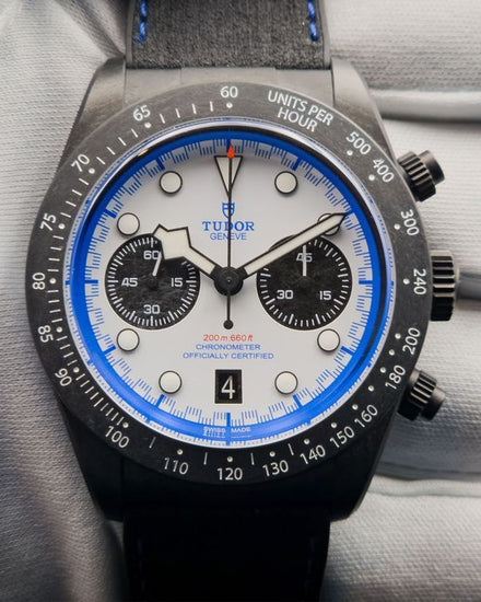 2025 Tudor Black Bay Chrono "Carbon 25" L.E. 42MM White Dial Leather Strap (79377KN)