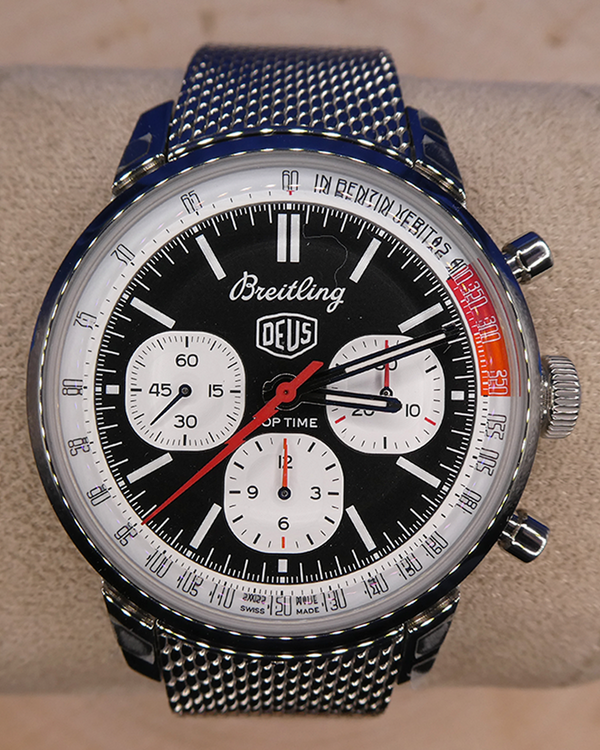 No Reserve - 2025 Breitling Top Time B01 Deus 41MM Black Dial Steel Bracelet (AB01765A1B1A1)