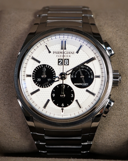 2022 Parmigiani Fleurier Tonda Chronograph "Panda" 42MM Silver Dial Steel Bracelet (PFC906-0000140-B00182)