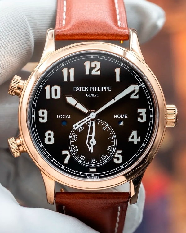 2019 Patek Philippe Calatrava Pilot Travel Time 42MM Brown Dial Leather Strap (5524R-001)