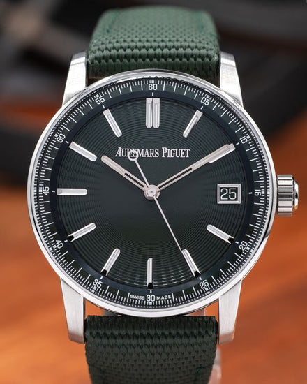 2025 Audemars Piguet Code 11.59 41MM Green Dial Textile Strap (15210ST.OO.A056KB.01)