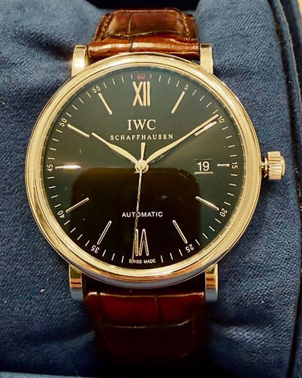 2015 IWC Schaffhausen Portofino Automatic 40MM Black Dial Leather Strap (IW356502)