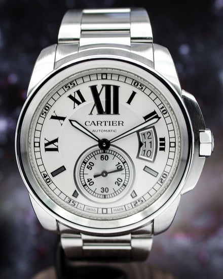 2011 Cartier Calibre de Cartier 42MM White Dial Steel Bracelet (W7100015)