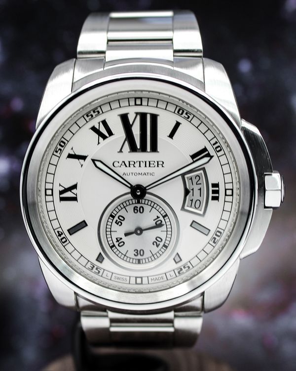 2011 Cartier Calibre de Cartier 42MM Silver Dial Steel Bracelet (W7100015)