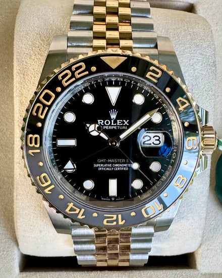No Reserve - 2025 Rolex GMT-Master II "Bumblebee" 40MM Black Dial Two-Tone Jubilee Bracelet (126713GRNR)