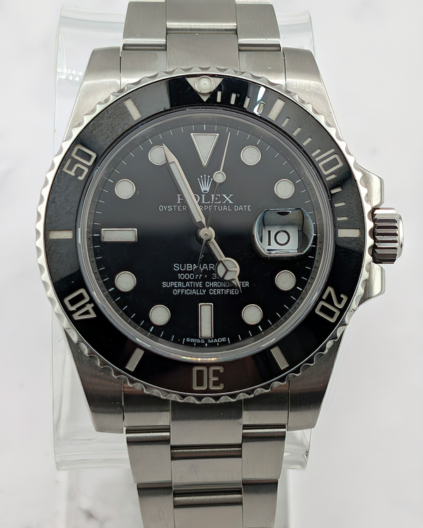 No Reserve - 2013 Rolex Submariner Date 40MM Black Dial Oyster Bracelet (116610LN)