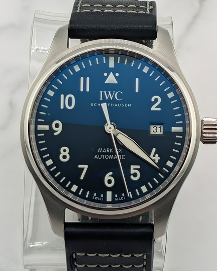 No Reserve - 2024 IWC Schaffhausen Pilot "Mark XX" 40MM Blue Dial Leather Strap (IW328203)
