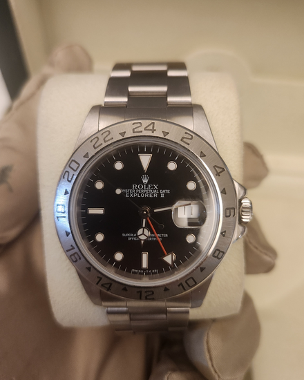 No Reserve - 1995 Rolex Explorer II 40MM Black Dial Oyster Bracelet (16570)