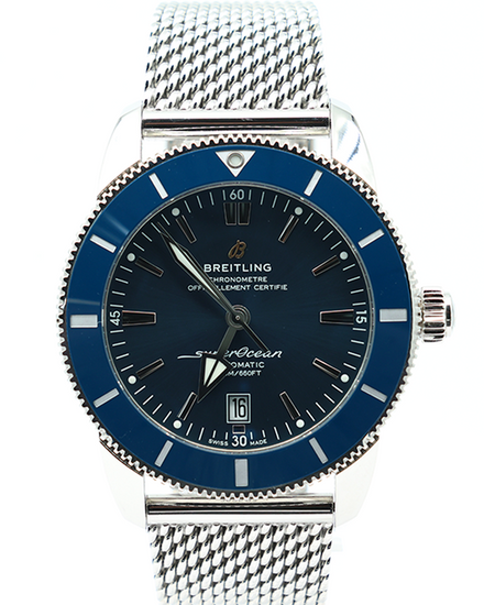 No Reserve -2007  Breitling Superocean Heritage II 46MM Blue Dial Steel Bracelet (AB2020)