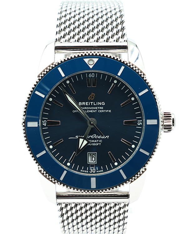 No Reserve -2007  Breitling Superocean Heritage II 46MM Blue Dial Steel Bracelet (AB2020)