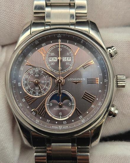 Longines Master Collection Moonphase Chronograph 40MM Grey Dial Steel Bracelet (L2.673.4)