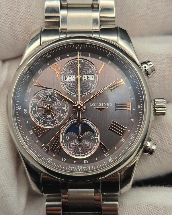 Longines Master Collection Moonphase Chronograph 40MM Grey Dial Steel Bracelet (L2.673.4)