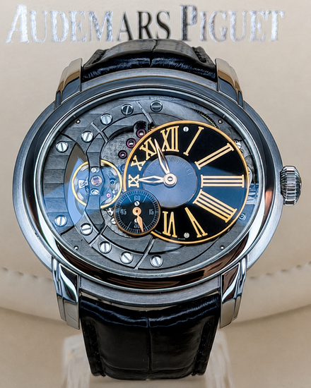 2012 Audemars Piguet Millenary 4101 47MM Silver Dial Leather Strap (15350ST.OO.D002CR.01)