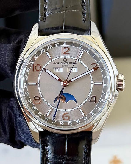 2021 Vacheron Constantin FiftySix Complete Calendar 40MM Silver Dial Leather Strap (4000E/000A-B439)