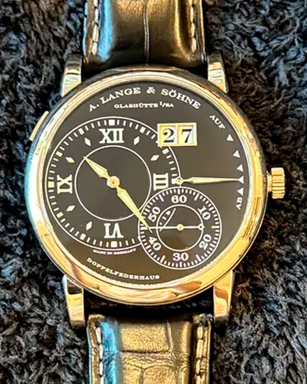 2007 A. Lange & Söhne Grande Lange 1 Lumen 41.9MM Black Dial Leather Strap (115.029)