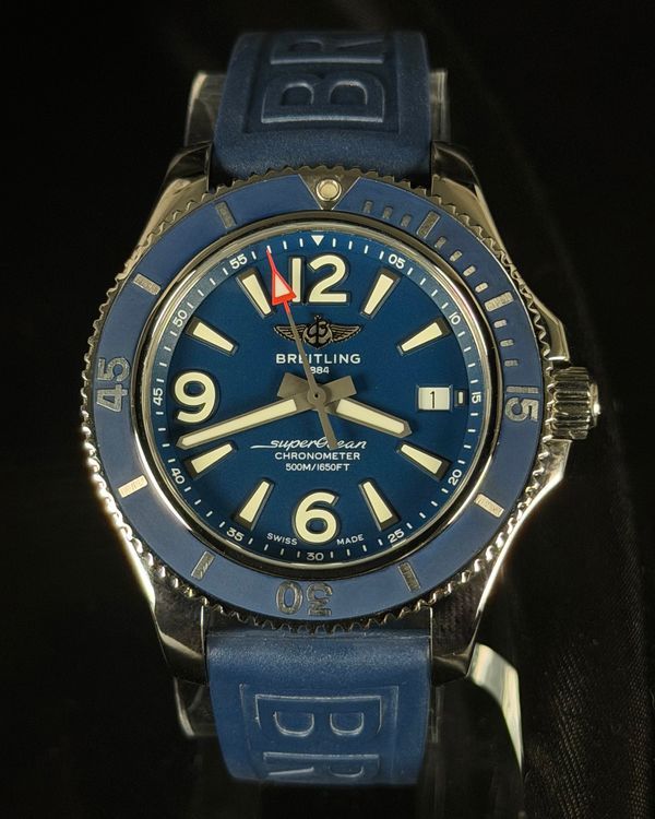 2023 Breitling Superocean 42MM Blue Dial Rubber Strap (A17366D81C1S1)