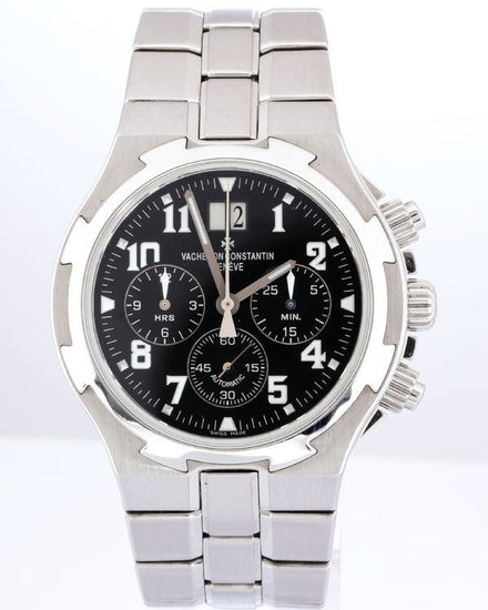 No Reserve - Vacheron Constantin Overseas Chronograph 40MM Black Dial Steel Bracelet (49140)