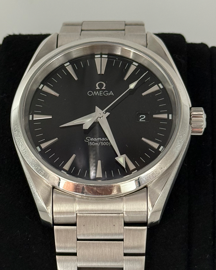 2006 Omega Seamaster Aqua Terra 39.2MM Quartz Black Dial Aftermarket Steel Bracelet (2517.50.00)