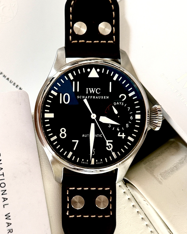 IWC Schaffhausen Pilot 46MM Black Dial Leather Strap (IW500401)