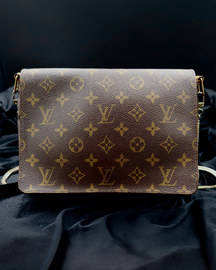 No Reserve - Louis Vuitton Musette Tango Monogram Medium Brown Canvas Gold-Tone Hardware (LV Handbag)