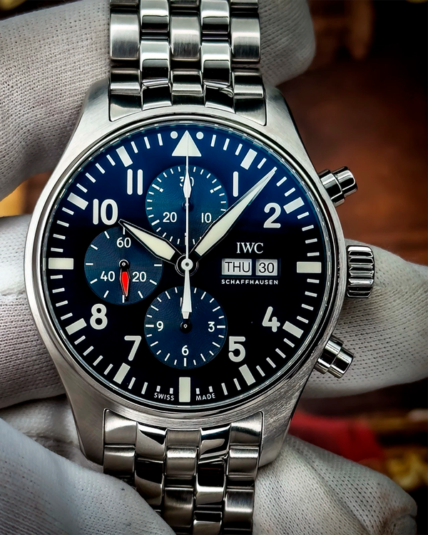 2019 IWC Schaffhausen Pilot Chronograph "Le Petit Prince" 43MM Blue Dial Steel Bracelet (IW377717)