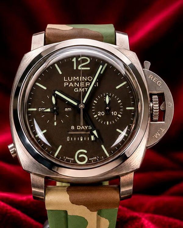 Panerai Luminor 1950 8 Days Chrono Monopulsante 44MM Brown Dial Rubber Strap (PAM00311)