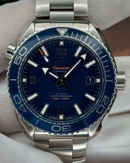 2020 Omega Seamaster Planet Ocean 600M 43.5MM Blue Dial Steel Bracelet (215.30.44.21.03.001)