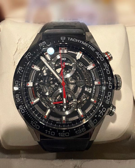 2017 Tag Heuer Carrera Calibre HEUER 01 43MM Skeleton Dial Rubber Strap (CAR201V.FT6046)