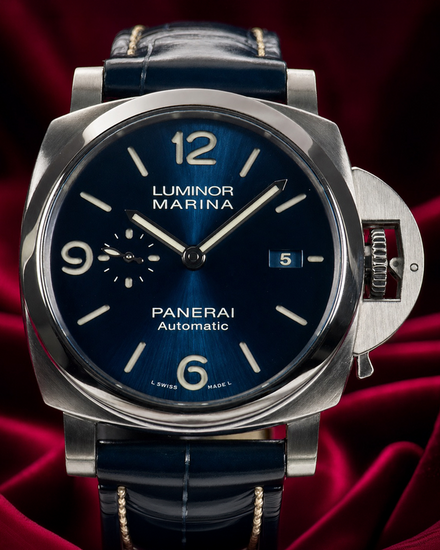 2020 Panerai Luminor Marina 44MM Blue Dial Leather Strap (PAM01313)