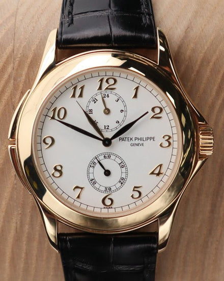 Patek Philippe Calatrava Travel Time 37MM White Dial Leather Strap (5134J)