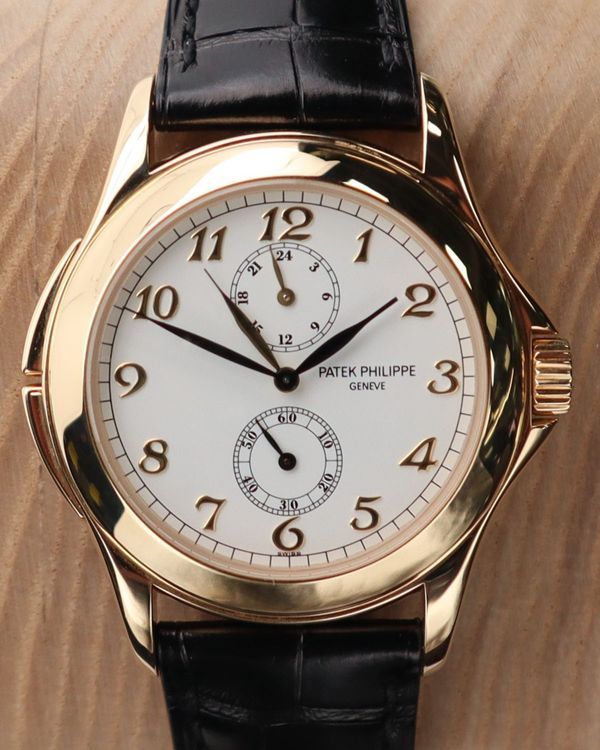 Patek Philippe Calatrava Travel Time 37MM Silver Dial Leather Strap (5134J)