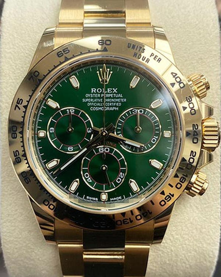Rolex Cosmograph Daytona "John Mayer" 40MM Green Dial Yellow Gold Bracelet (116508)