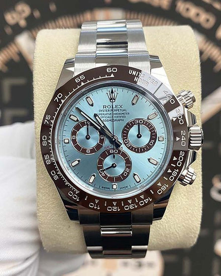 Rolex Cosmograph Daytona 50th Anniversary Edition "Platona" 40MM Ice Blue Dial Platinum Oyster Bracelet (116506)