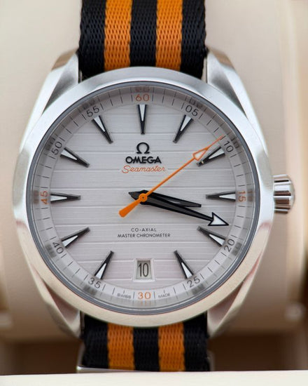 No Reserve - 2021 Omega Seamaster Aqua Terra "Golf Edition" 41MM Silver Dial Textile Strap (220.12.41.21.02.003)