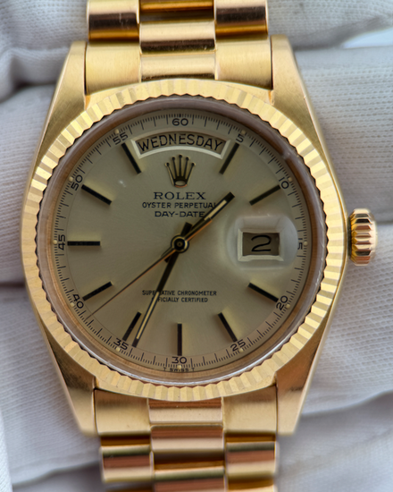 1973 Rolex Day-Date 36MM Champagne Dial Yellow Gold President Bracelet (1803)