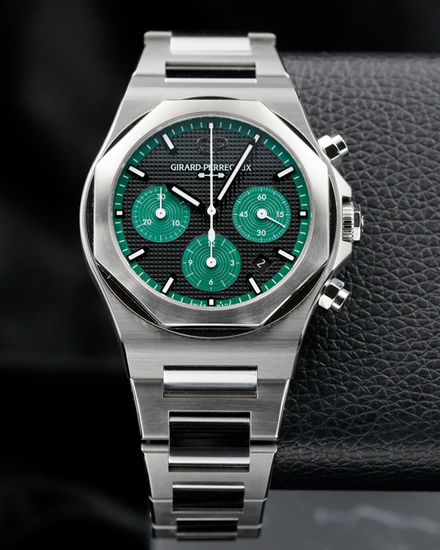 2025 Girard Perregaux Laureato Chronograph L. E. 42MM Black Dial Steel Bracelet (81020-11-3254-1GM)