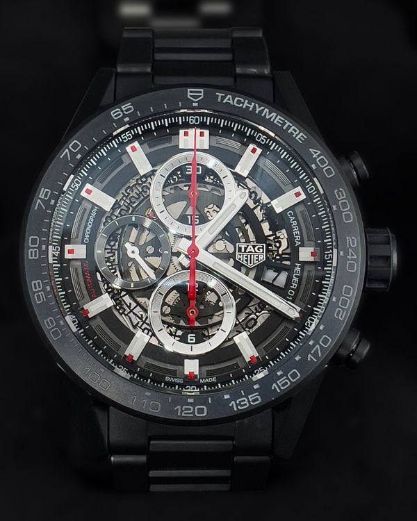 2021 TAG Heuer Carrera 43MM Skeleton Dial Ceramic Bracelet (CAR2090.BH0729)