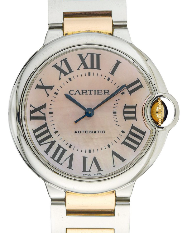 Cartier Ballon Bleu 36MM Mother of Pearl Dial Two-Tone Bracelet (3284)