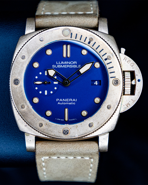 2018 Panerai Luminor Submersible 47MM Blue Dial Leather Strap (PAM 00671)