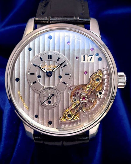 2025 Glashütte Original PanoMaticInverse 42MM Silver Dial Leather Strap (1-91-02-02-02-30)
