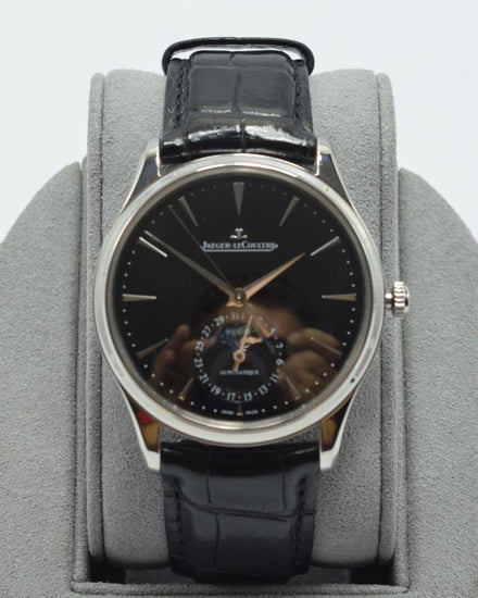 2024 Jaeger-LeCoultre Master Ultra Thin Moon 39MM Black Dial Leather Strap (Q1368471)
