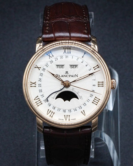 No Reserve - 2024 Blancpain Villeret Quantième Complet Demi-Savonnette 40MM Silver Dial Leather Strap (6664 3642 55B)