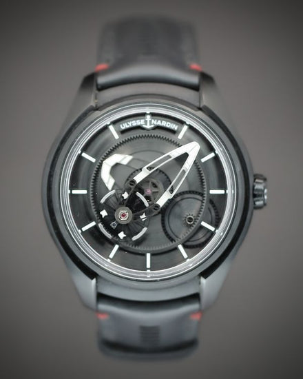 2023 Ulysse Nardin Freak X TI Black 43MM Skeleton Dial Leather Strap (2303-270/BLACK)