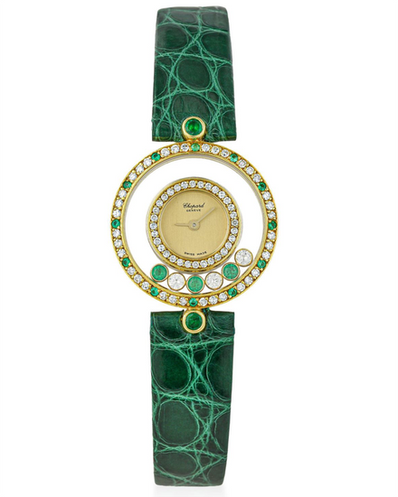 Chopard Happy Diamonds 22.7MM Quartz Champagne Dial Aftermarket Leather Strap (20/4191/22)