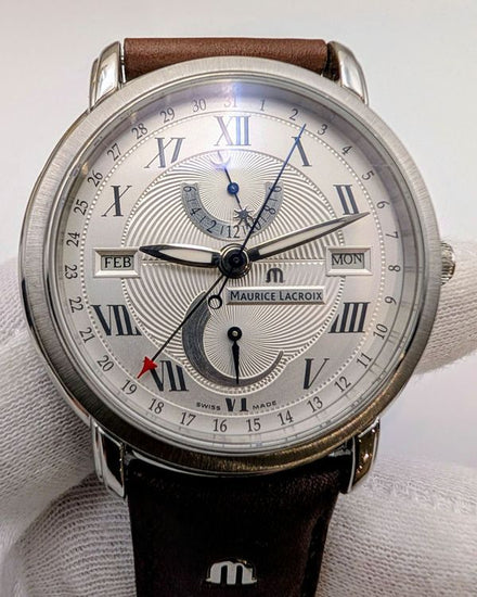 Maurice Lacroix Masterpiece Les Calendiers L.E. 40MM Silver Dial Leather Strap (6168-SS001-110)