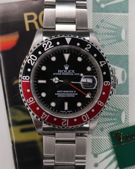 1999 (A Serial) Rolex GMT-Master II 40MM Black Dial Oyster Bracelet (16710)